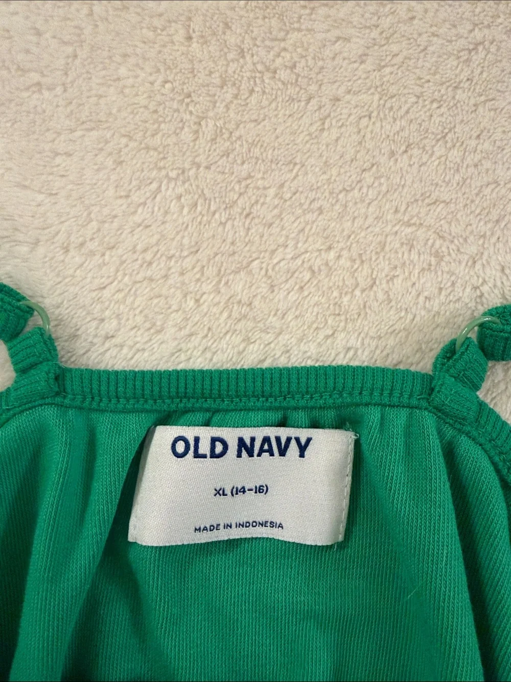 Old Navy Green Terry Romper with Spaghetti Straps